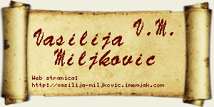 Vasilija Miljković vizit kartica